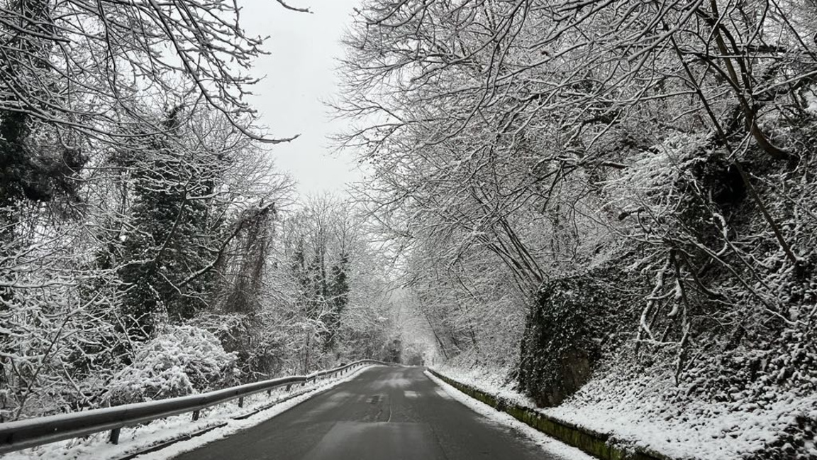 зима, пътища