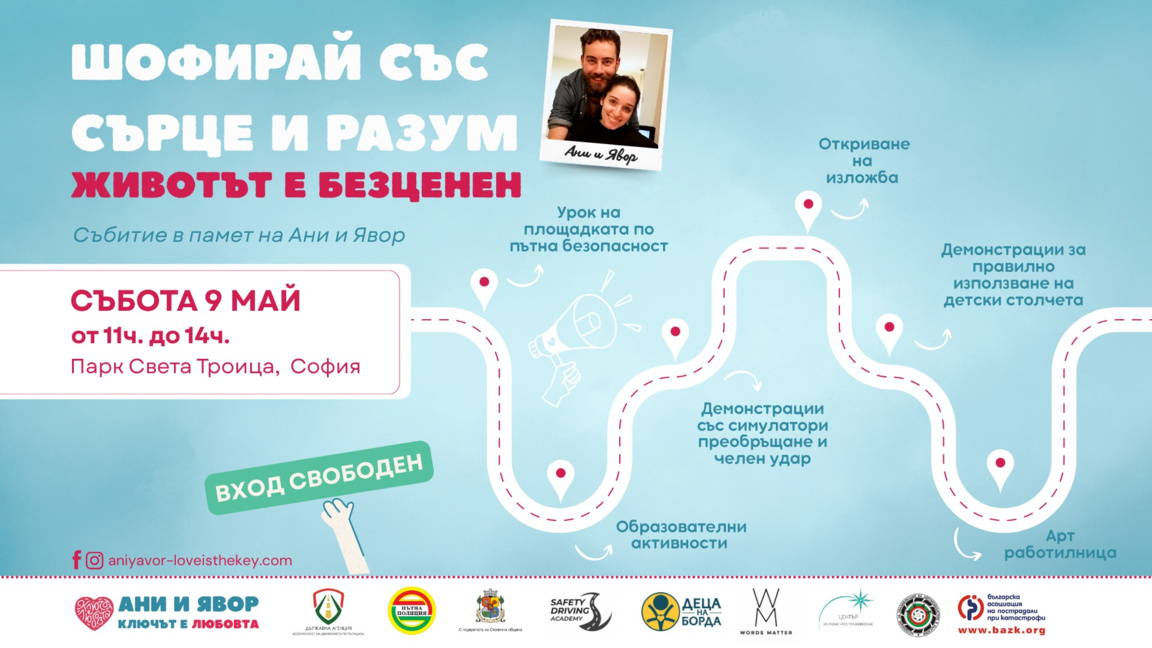 Фондация "Ани и Явор: Ключът е любовта“ със събитие за безопасността на пътя