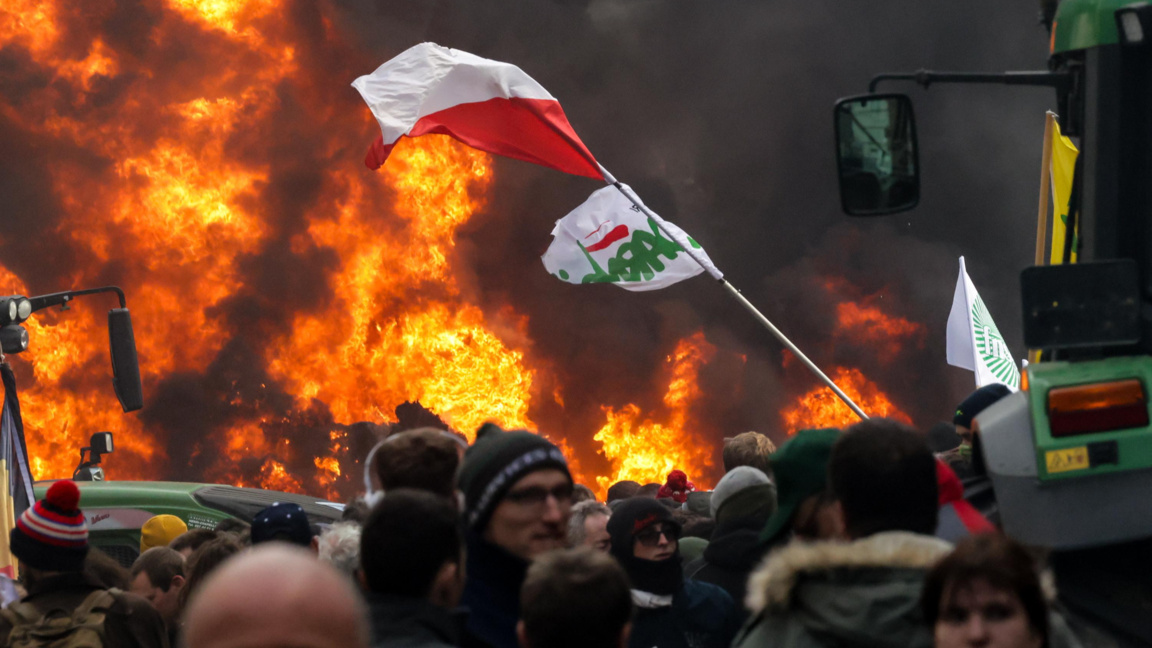 При протеста на фермерите в Брюксел се стигна до сблъсъци с полицията