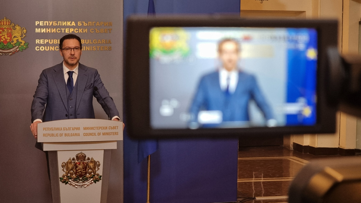 Министърът на вътрешните работи в оставка Даниел Митов дава брифинг след заседанието на Министерския съвет -  23 декември 2025 г.