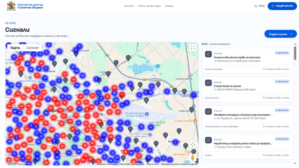 Платформата Call Sofia приема граждански...